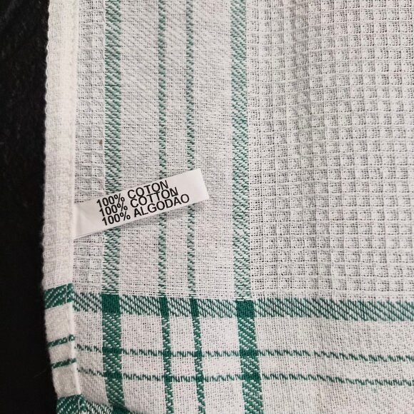 Vintage Portuguese 2 Kitchen Towels – Waffle Cotton Fruit Embroidery Patchwork - Picture 7 of 7